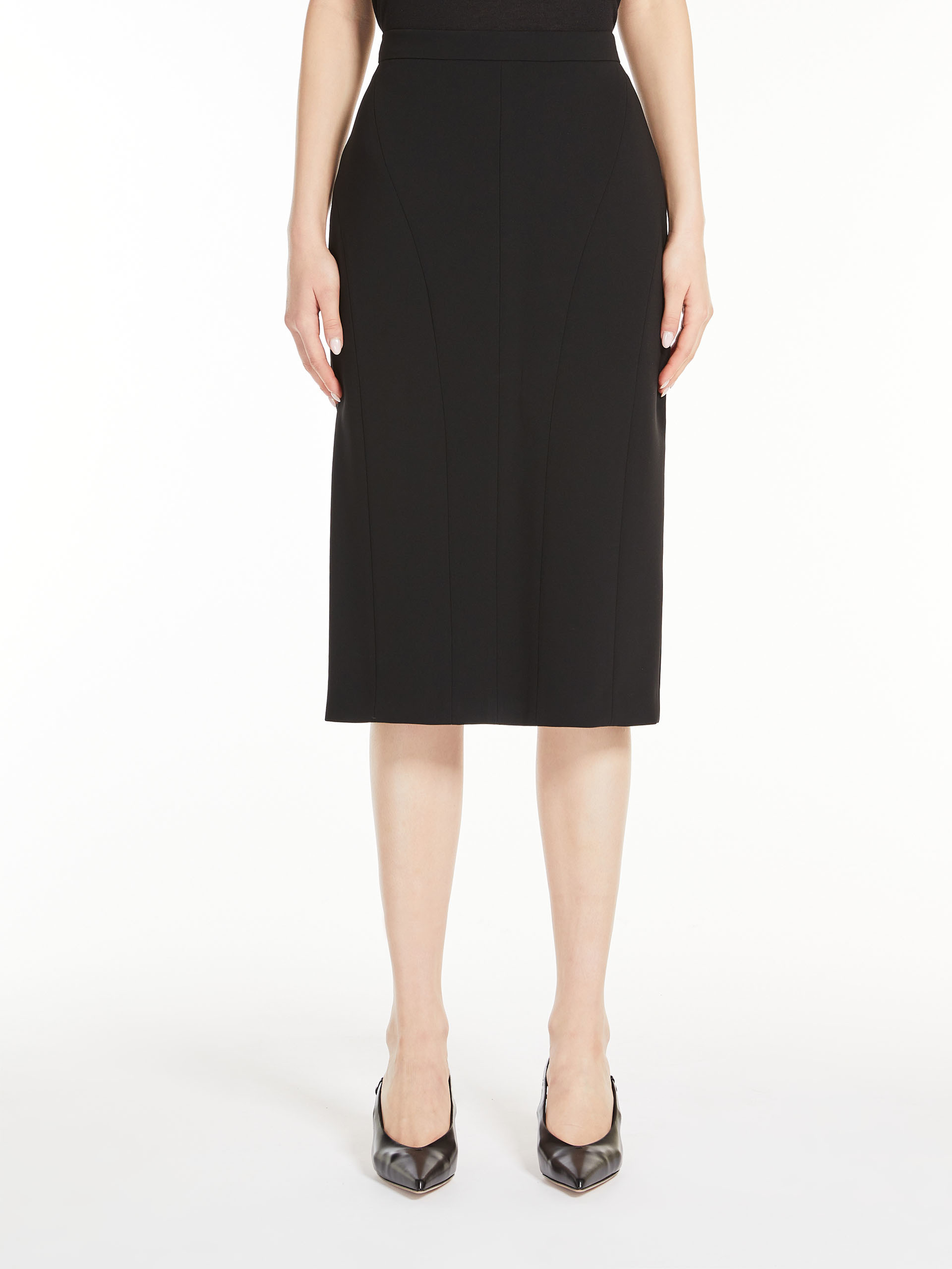 Max Mara Slit Skirt In Black