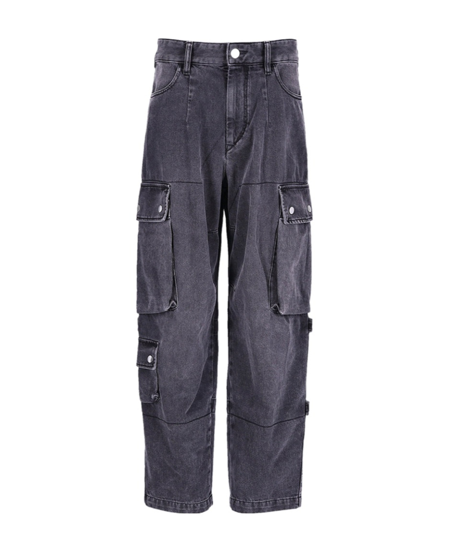 Isabel Marant Logo Denim Trousers In Black