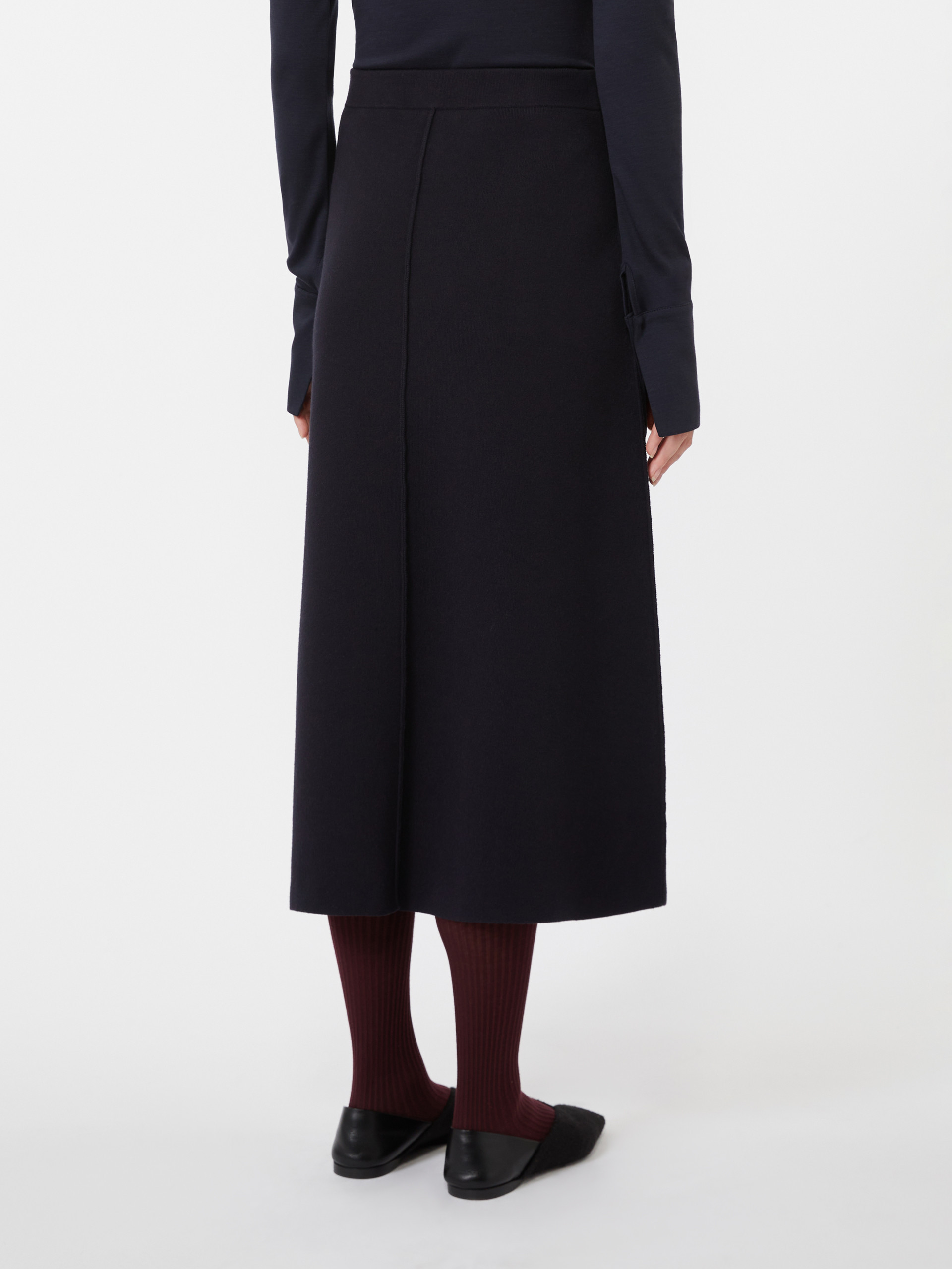 Max Mara Viscose And Wool Yarn Skirt In Blue