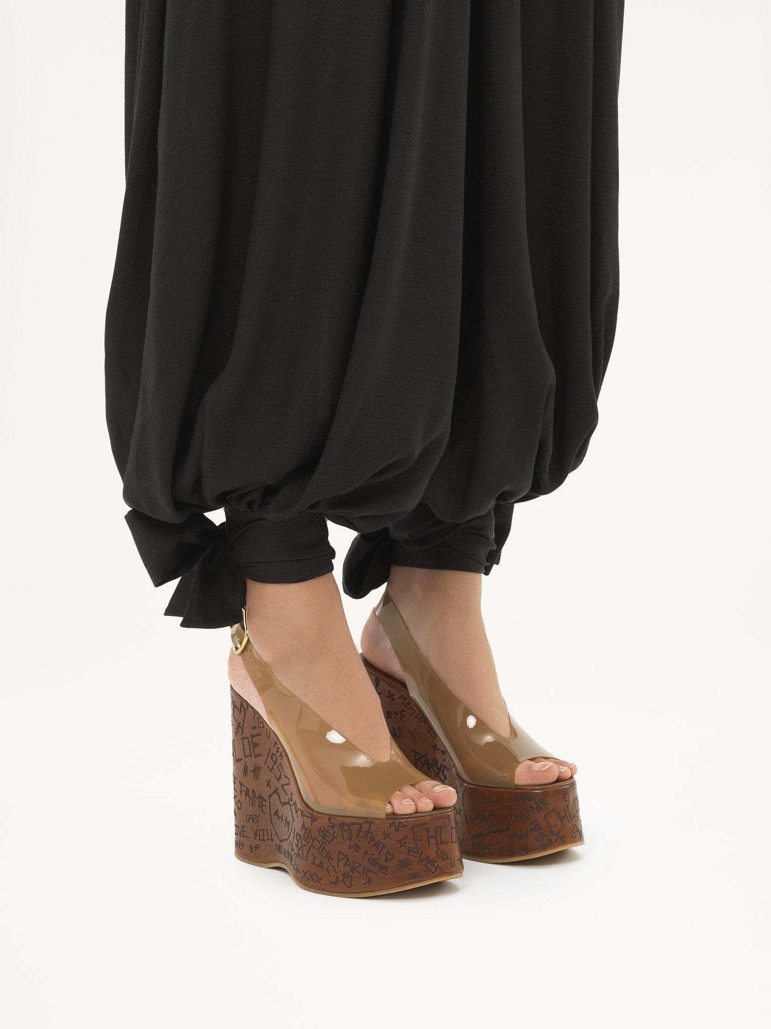 Shop Chloé Round Toe High Heel Sandals In Brown