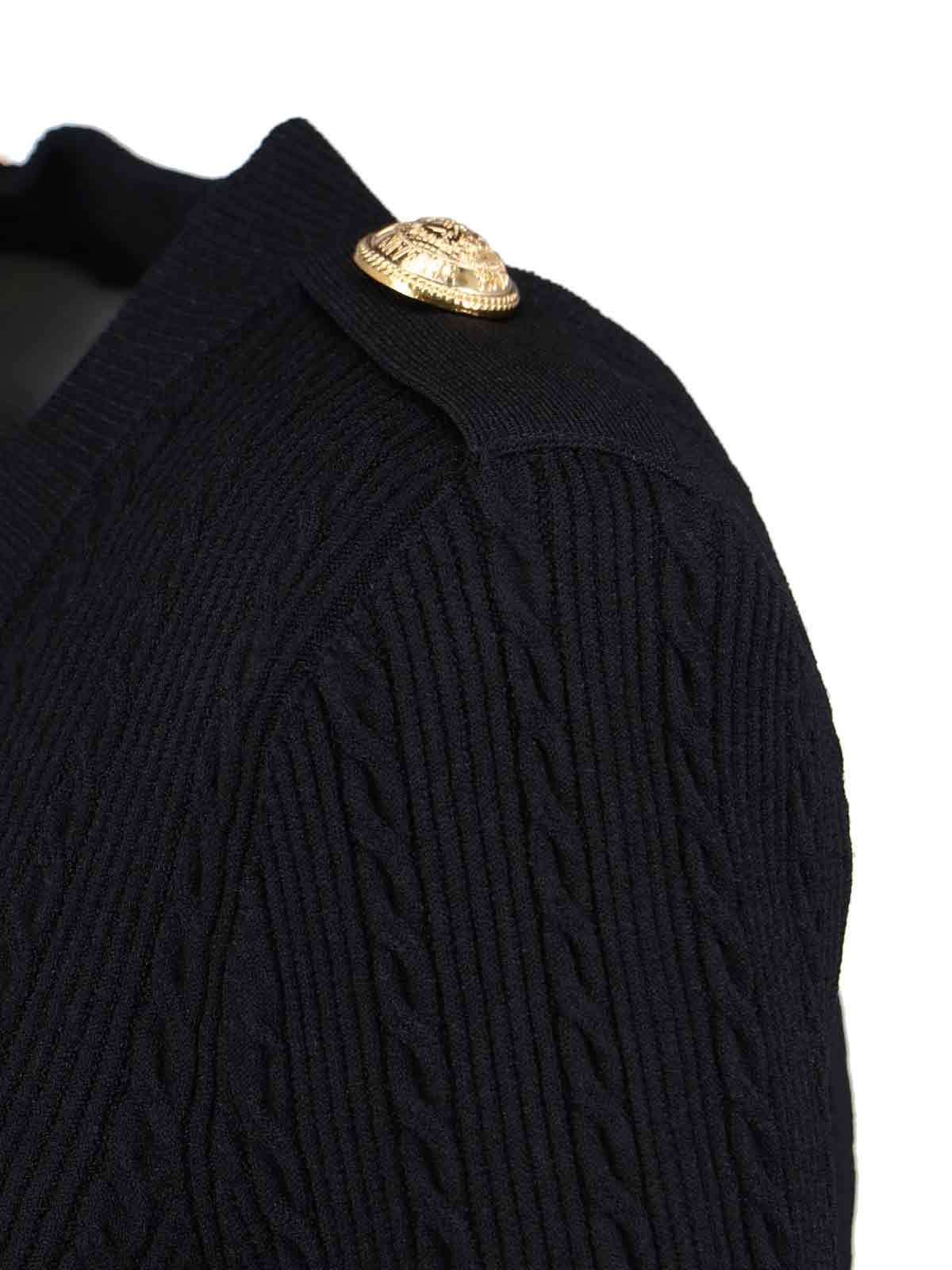 Balmain V-neck Long Sleeved Knitted Cardigan