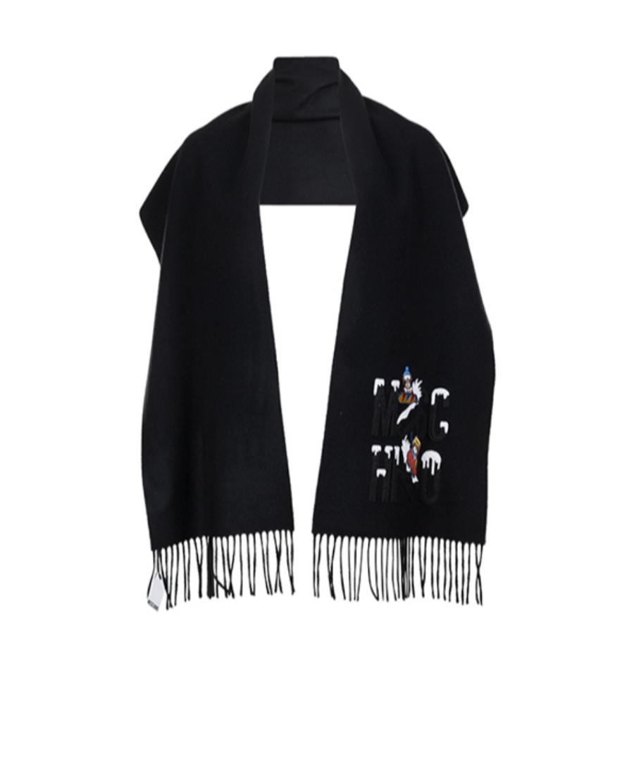 Moschino Logo Scarf In Black