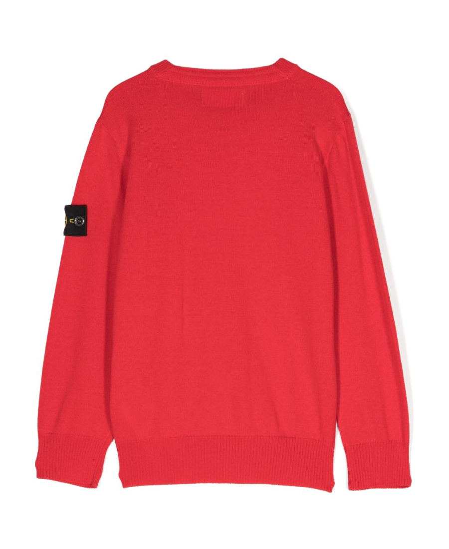 Stone Island Compass-motif Crew-neck Sweatshirt In Red