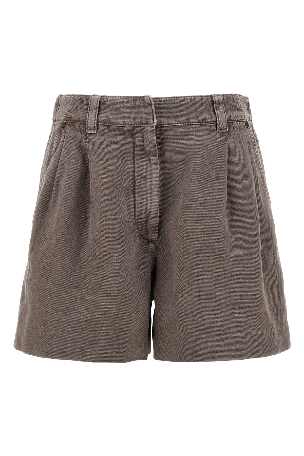 Shop Brunello Cucinelli Belt Loop Shorts In Brown