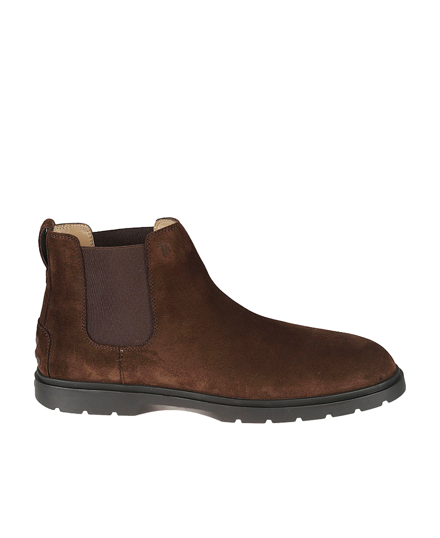 Tod's Tronchetto Suede Boots In Black