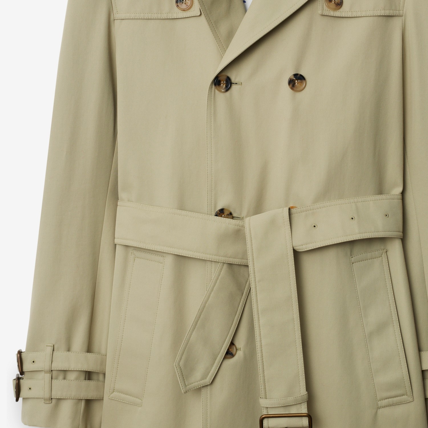 Burberry Midlength Gabardine Trench Coat In Nude