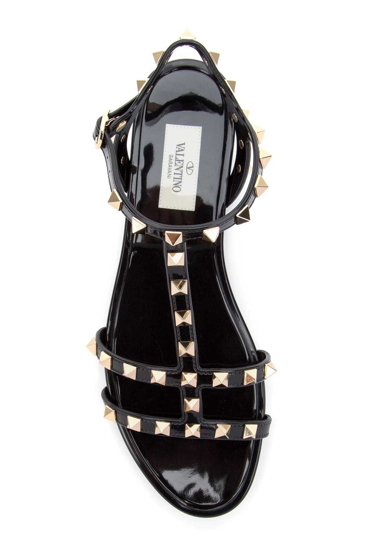 Valentino Rockstud Caged Rubber Sandal In Black