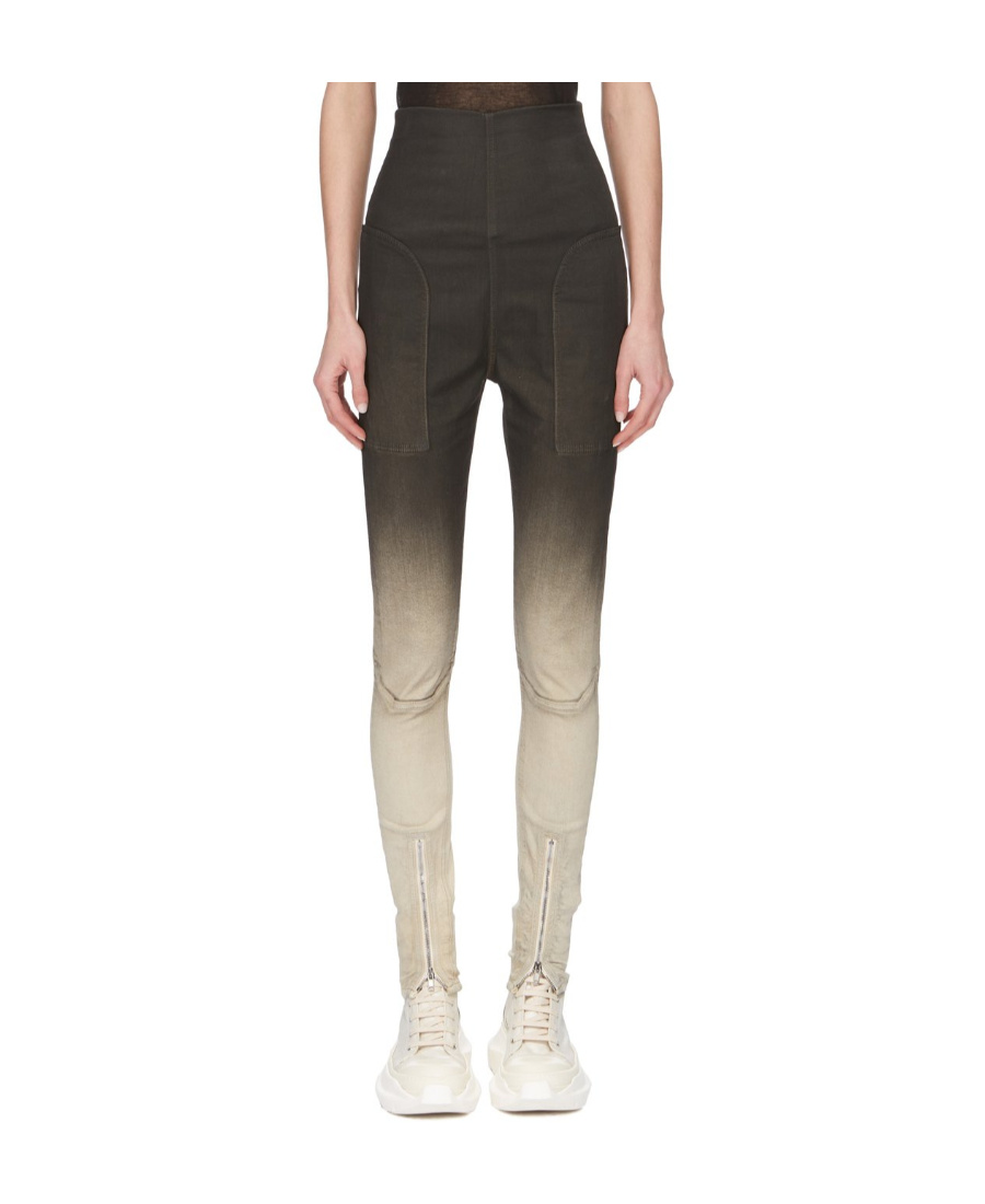 Rick Owens Drkshdw Zipper Detail Gradient Denim Trousers In Multicolor