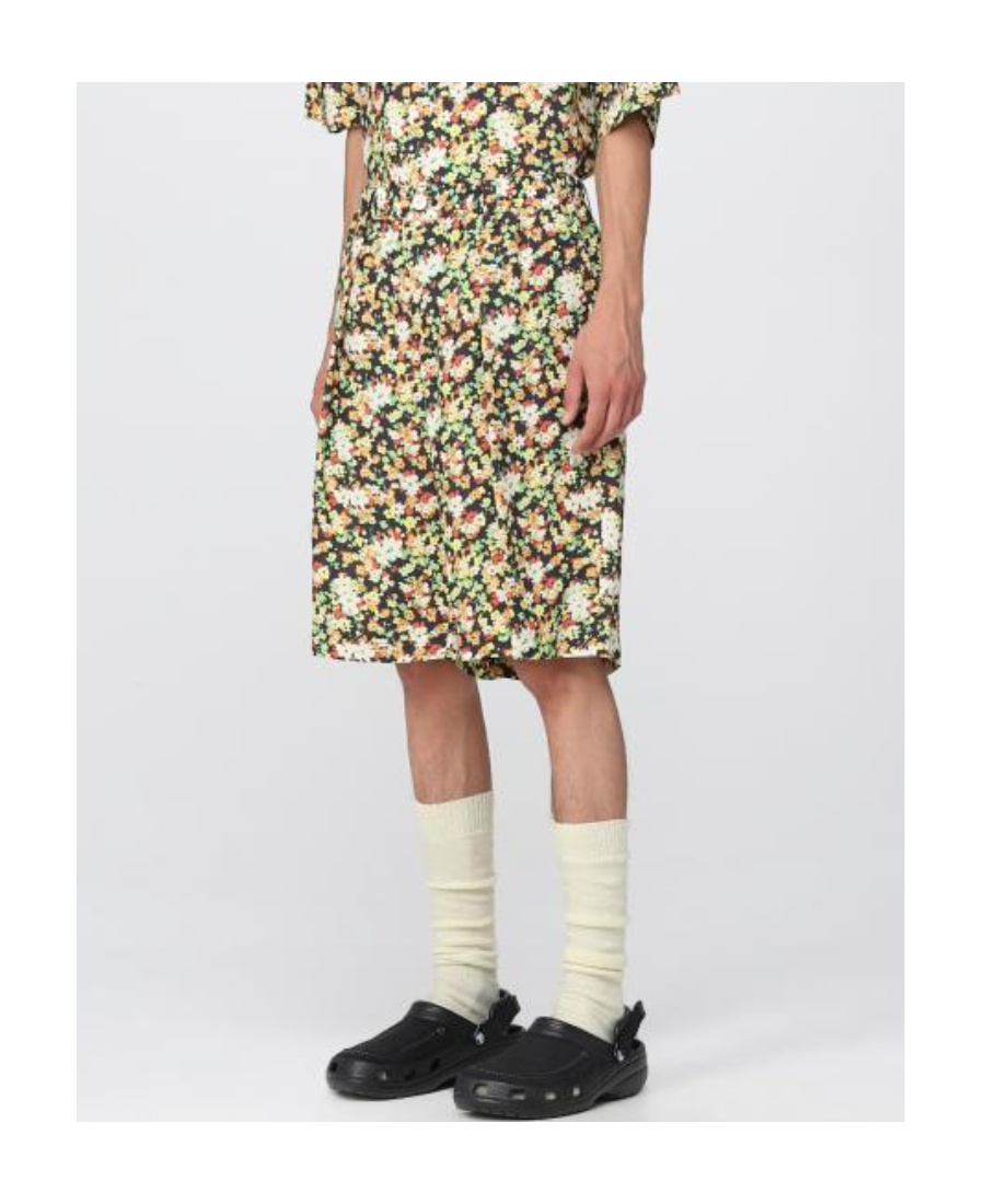 Marni Floral-print Bermuda Shorts In Nude