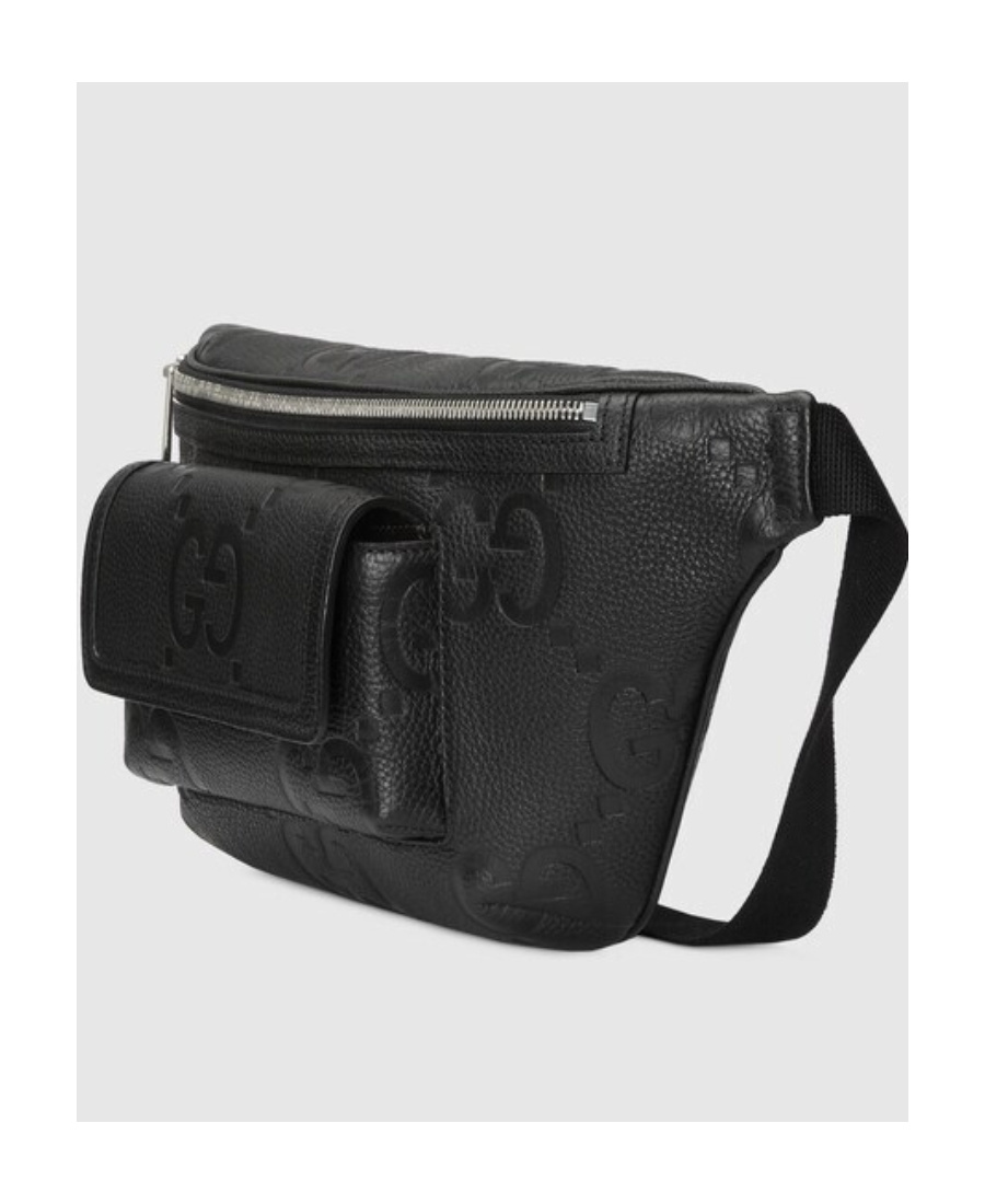 Gucci Jumbo Gg Monogram Embossed Belt Bag In Black