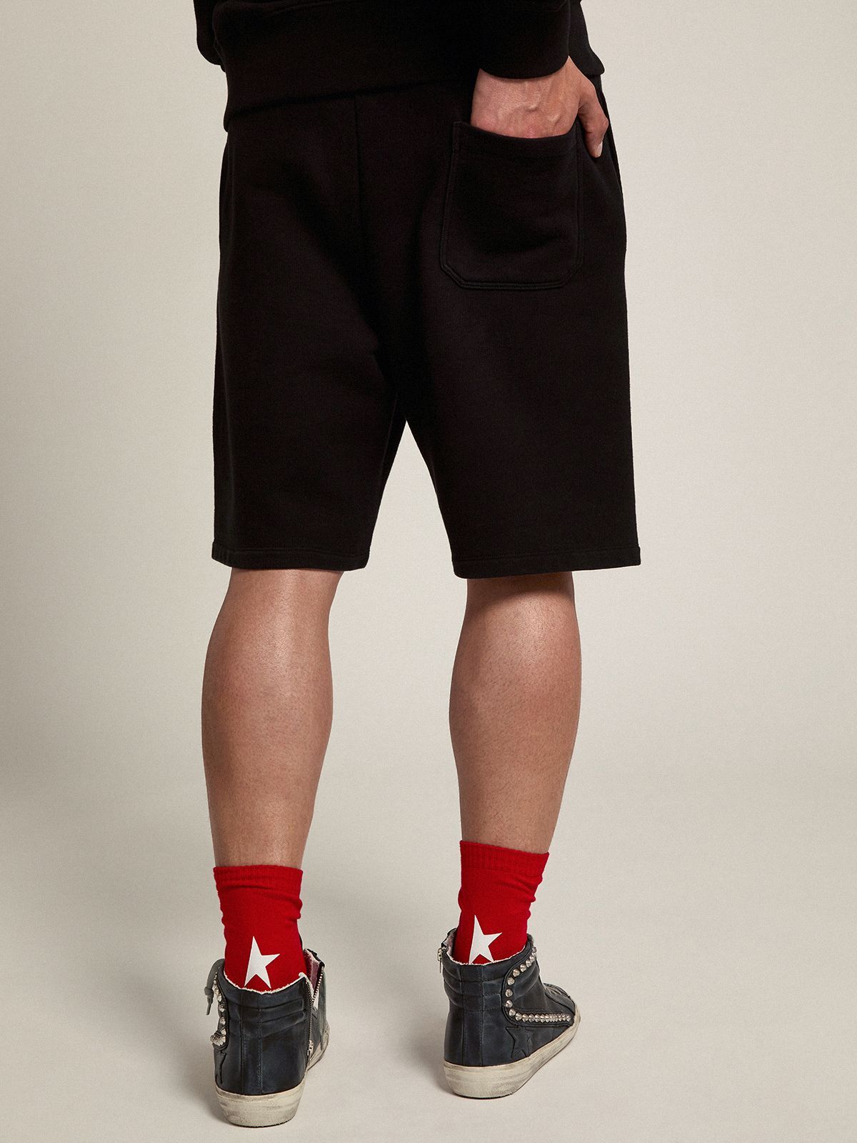 Golden Goose Logo-print Bermuda Track Shorts In Black