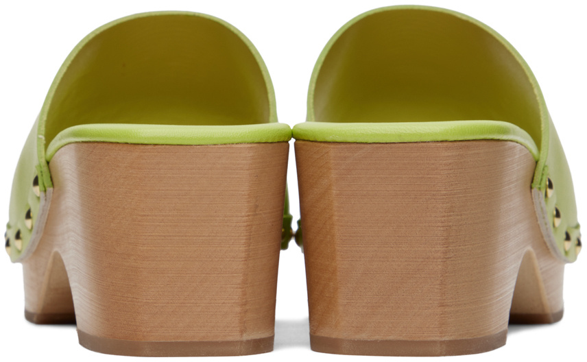 Aeyde Bobbie Rivet Detail Sandals In Green