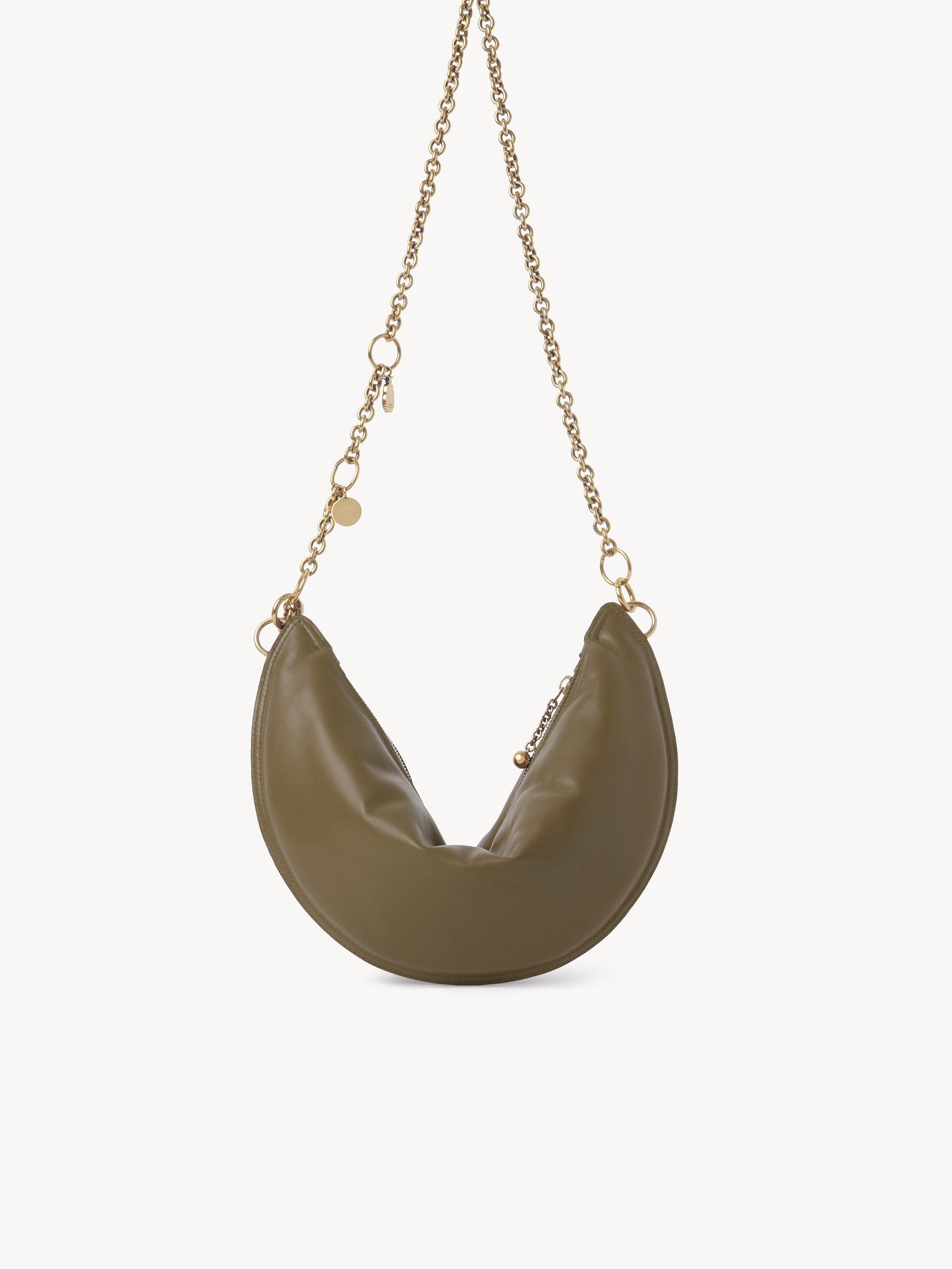 Chloé Crescent Chain Shoulder Bag In Green