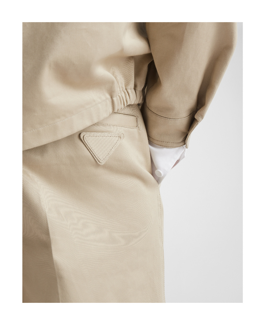 Prada Mens Neutral Bermuda Brand-plaque Cotton Shorts In Brown