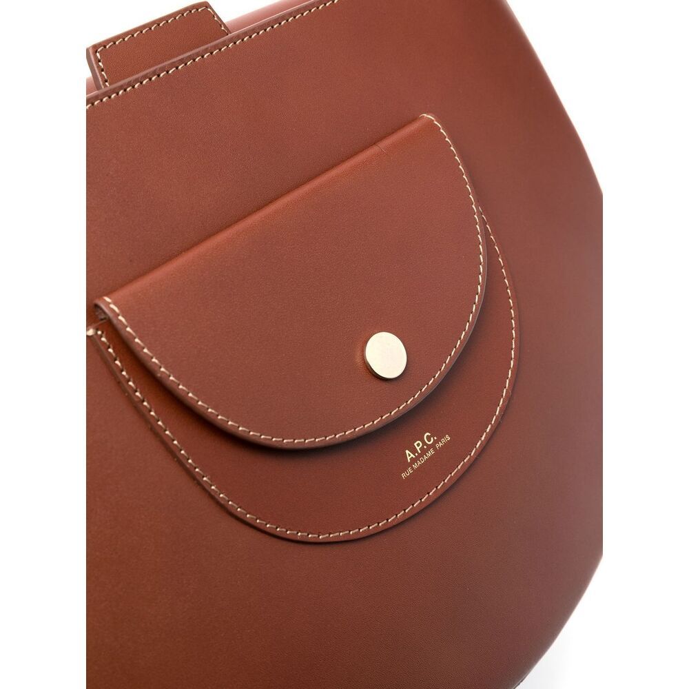 Apc Leather Shoulder Bag In Red