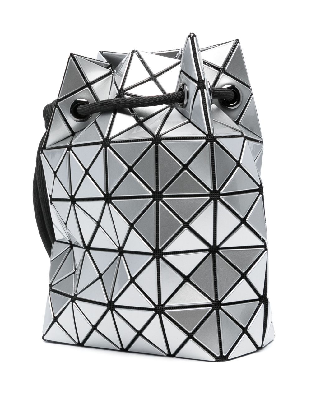Bao Bao Issey Miyake Bao Bao Geometric-pattern Drawstring Bucket Bag In Silver