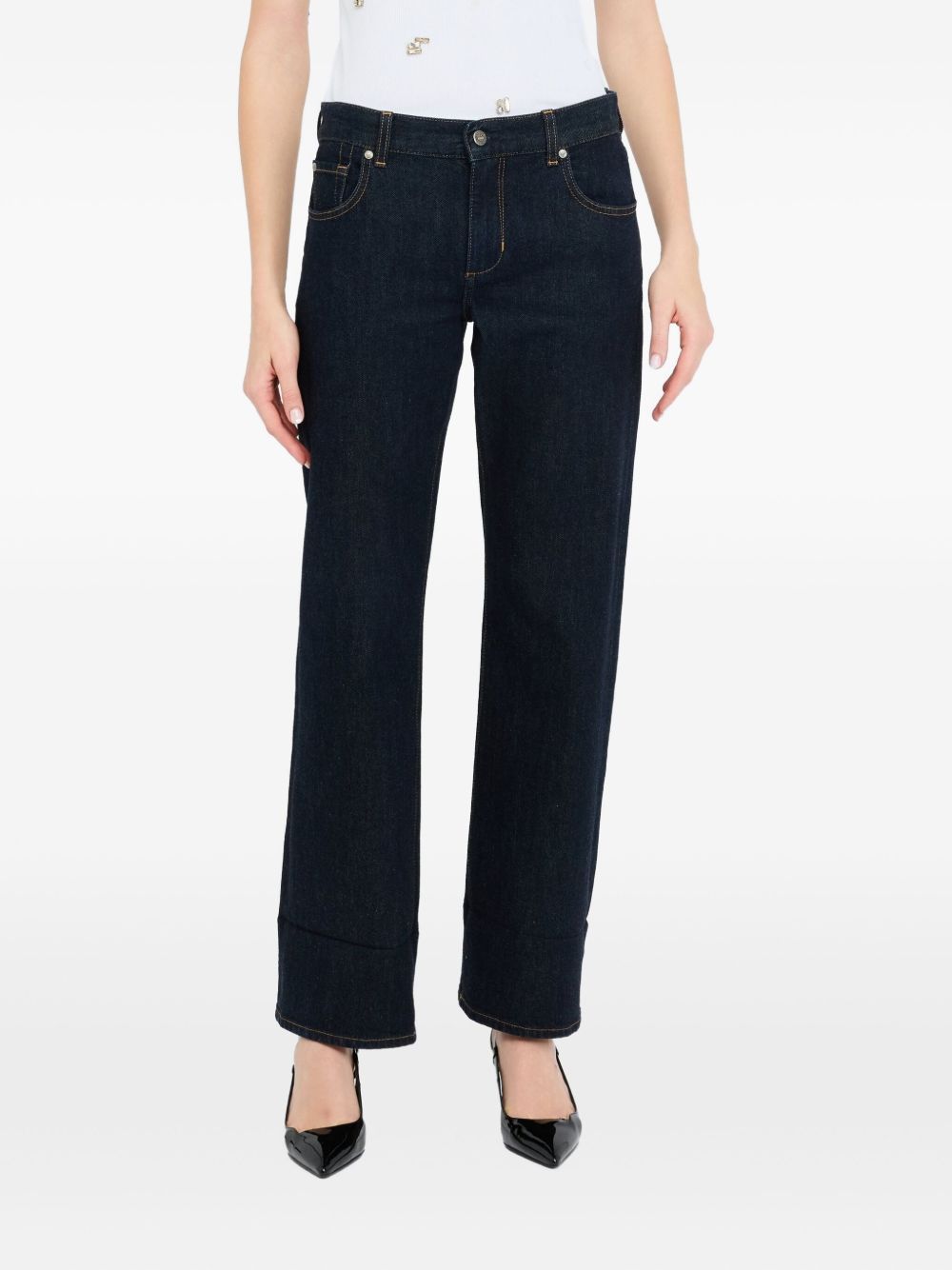 Liu •jo Straight-leg Blue Jeans With Cuffed Hem In Blue