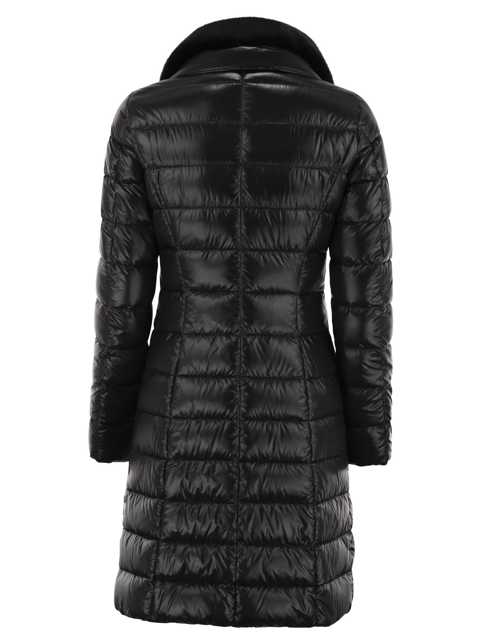 Herno Lapel Down Jacket In Black