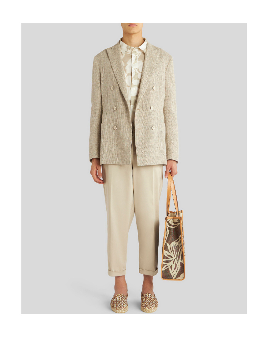 Etro Double-breasted Peak-lapel Blazer In Nude
