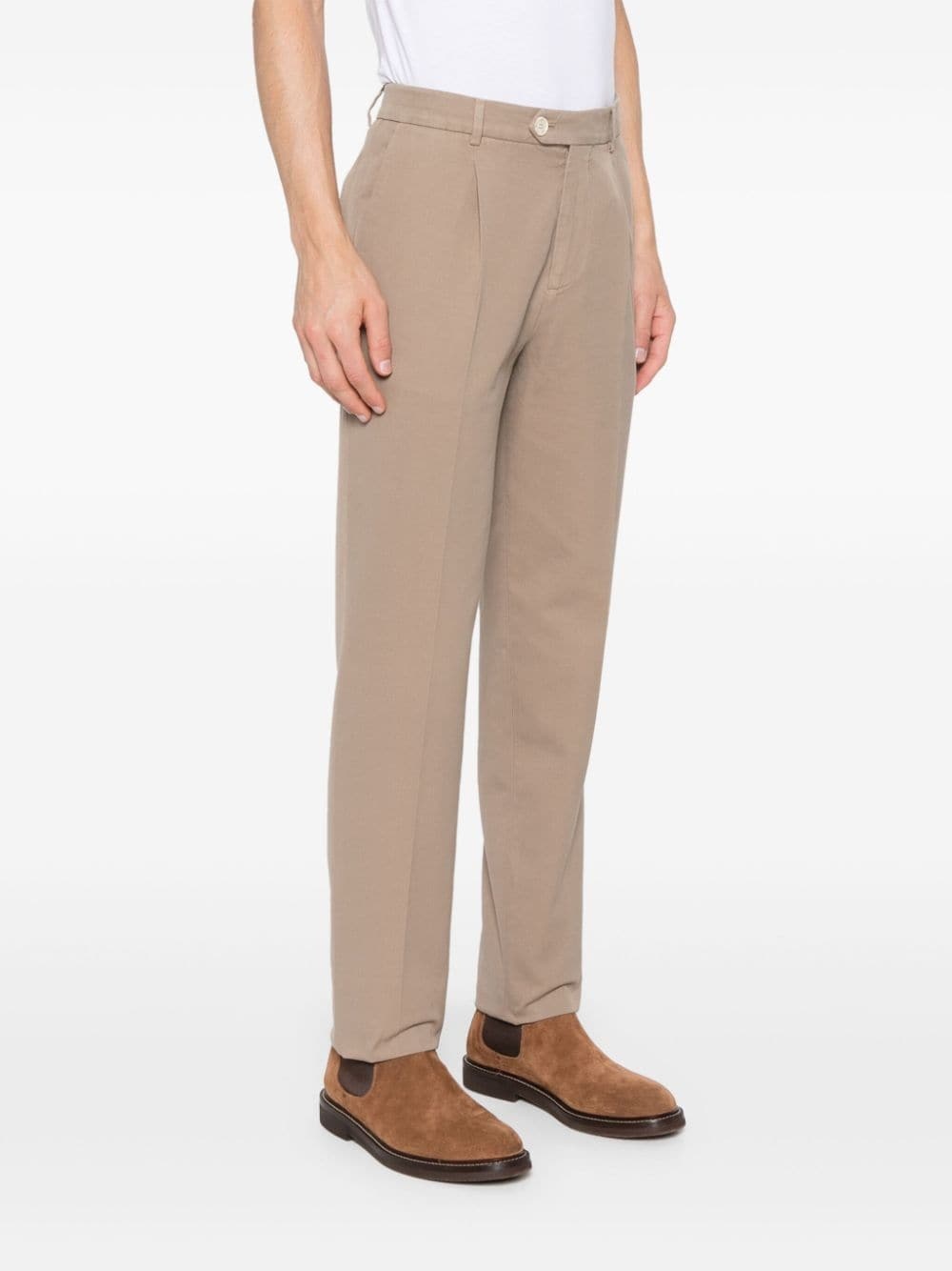 Brunello Cucinelli Chino Trousers In Cotton Twill Weave In Nude