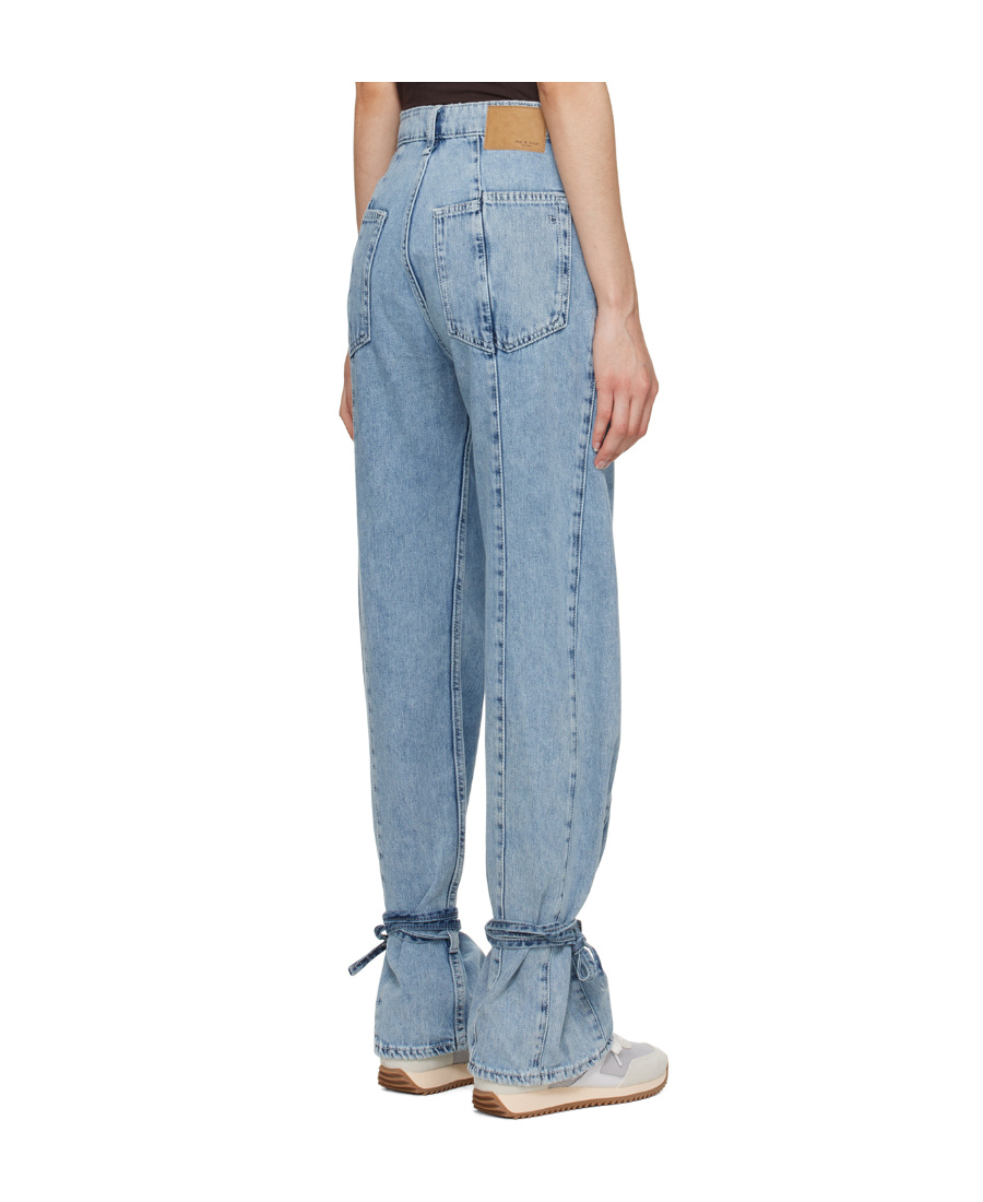 Rag & Bone Ankle Tie-detail Jeans In Blue