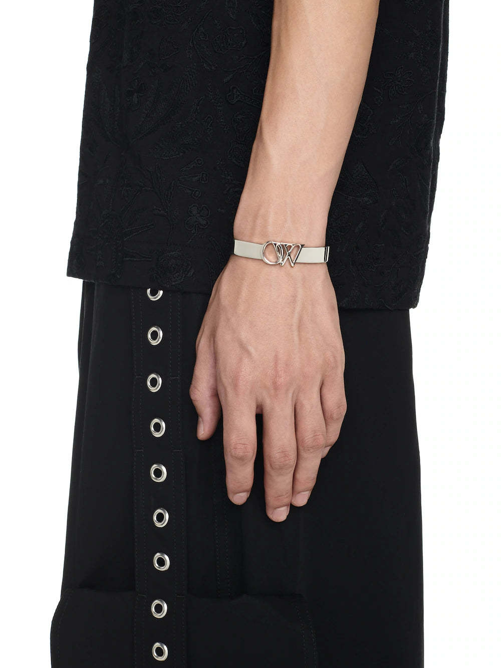 Off-white Logo Cuff Bracelet In White
