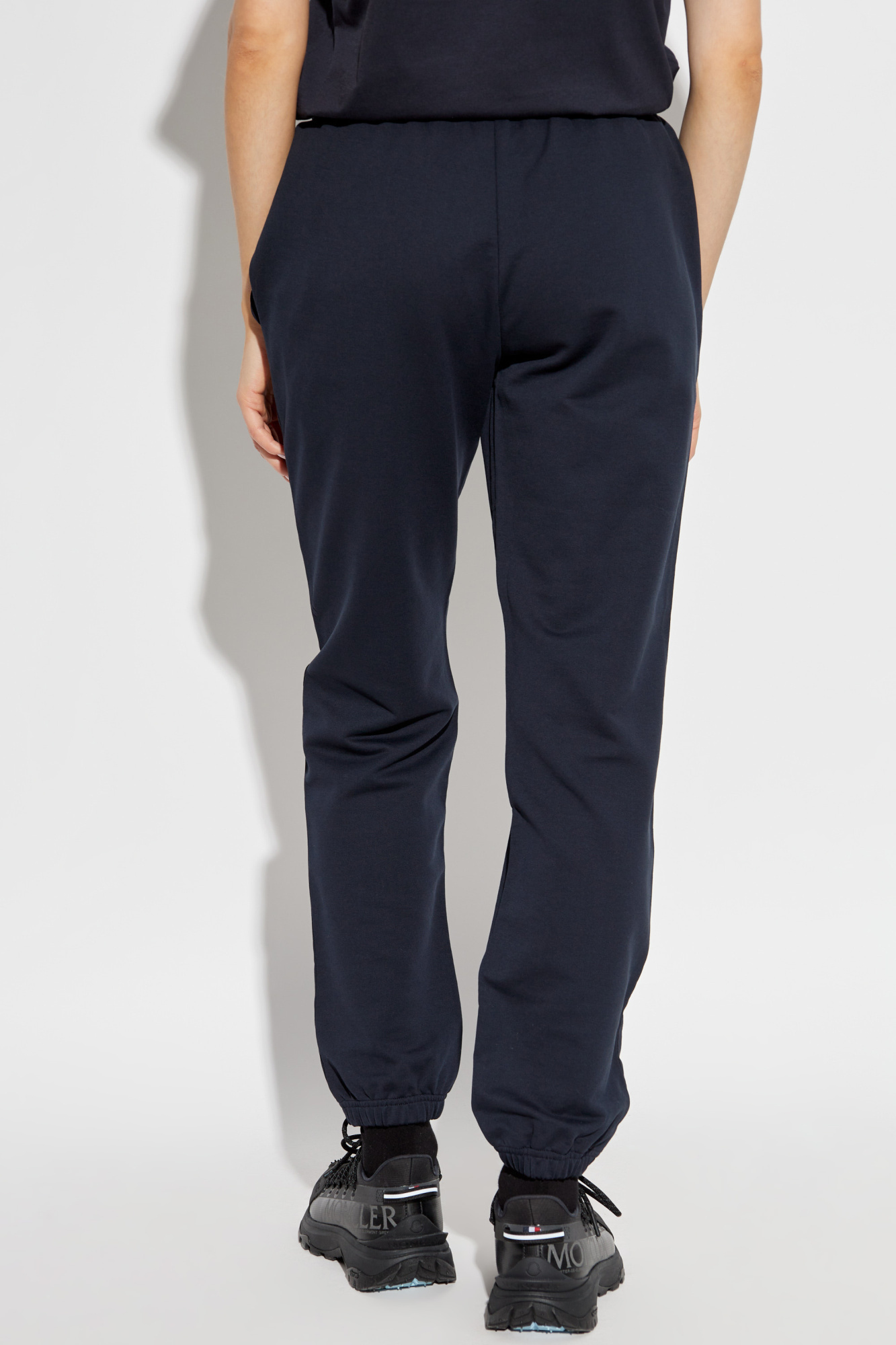 Shop Moncler Logo-patch Track Pants In Blue
