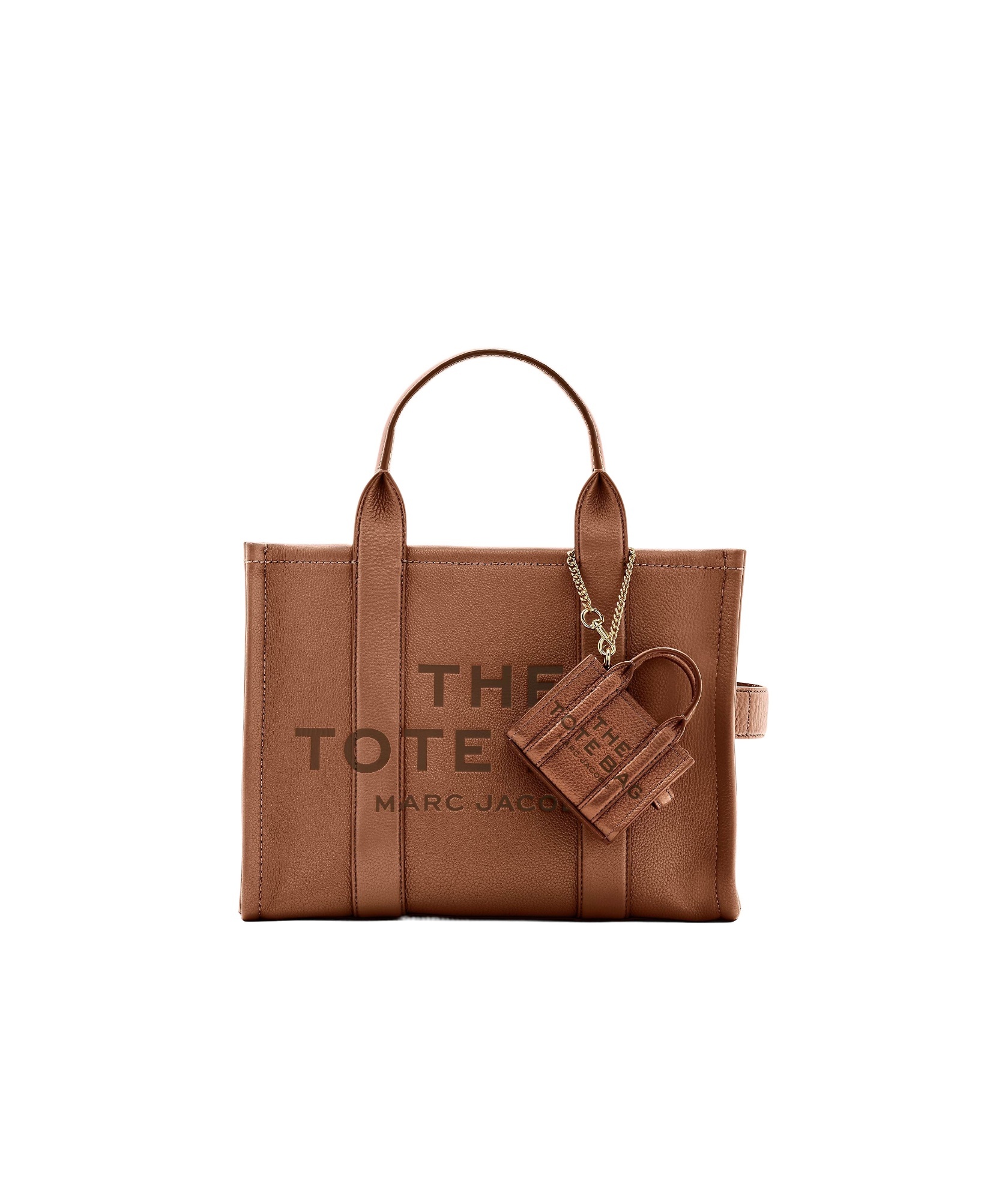 Marc Jacobs Logo Keychain In Brown
