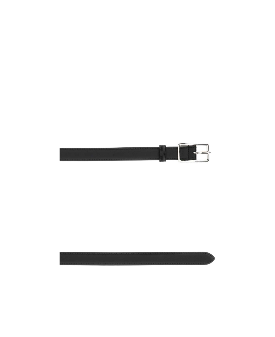Alexander Mcqueen Leather Buckle Belt In Black