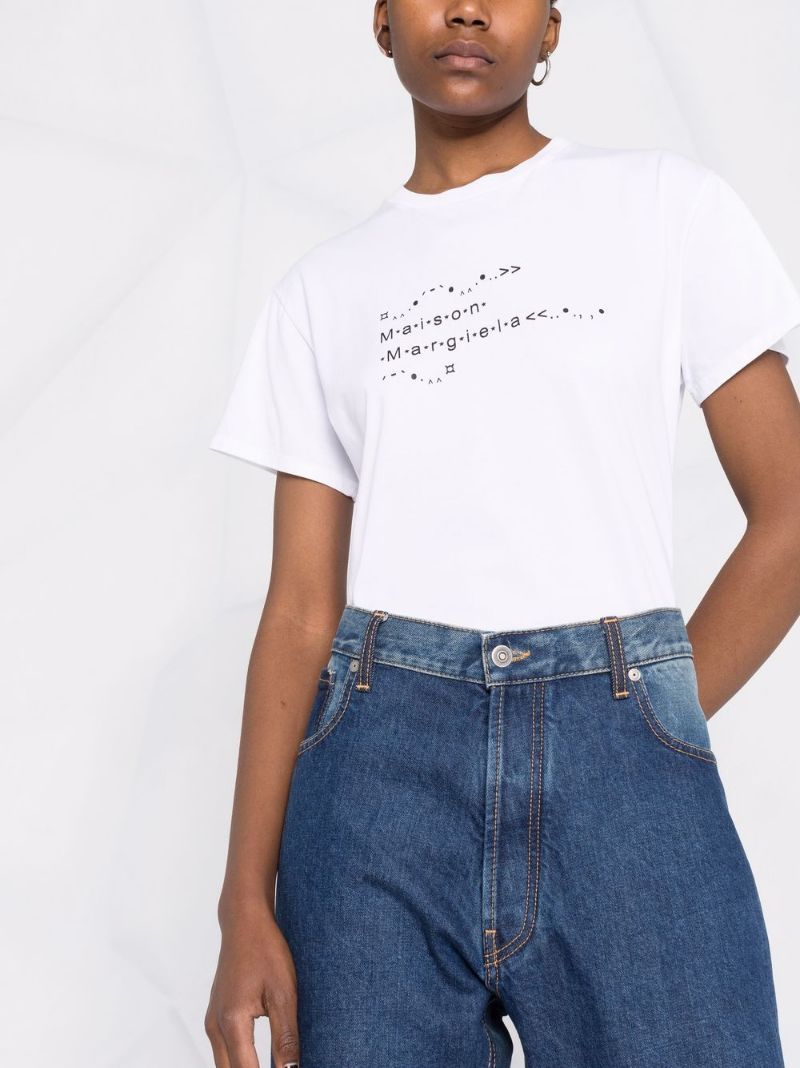 Maison Margiela Logo-print Cotton T-shirt In White