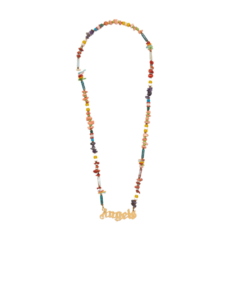 Palm Angels Angel Necklace In Yellow
