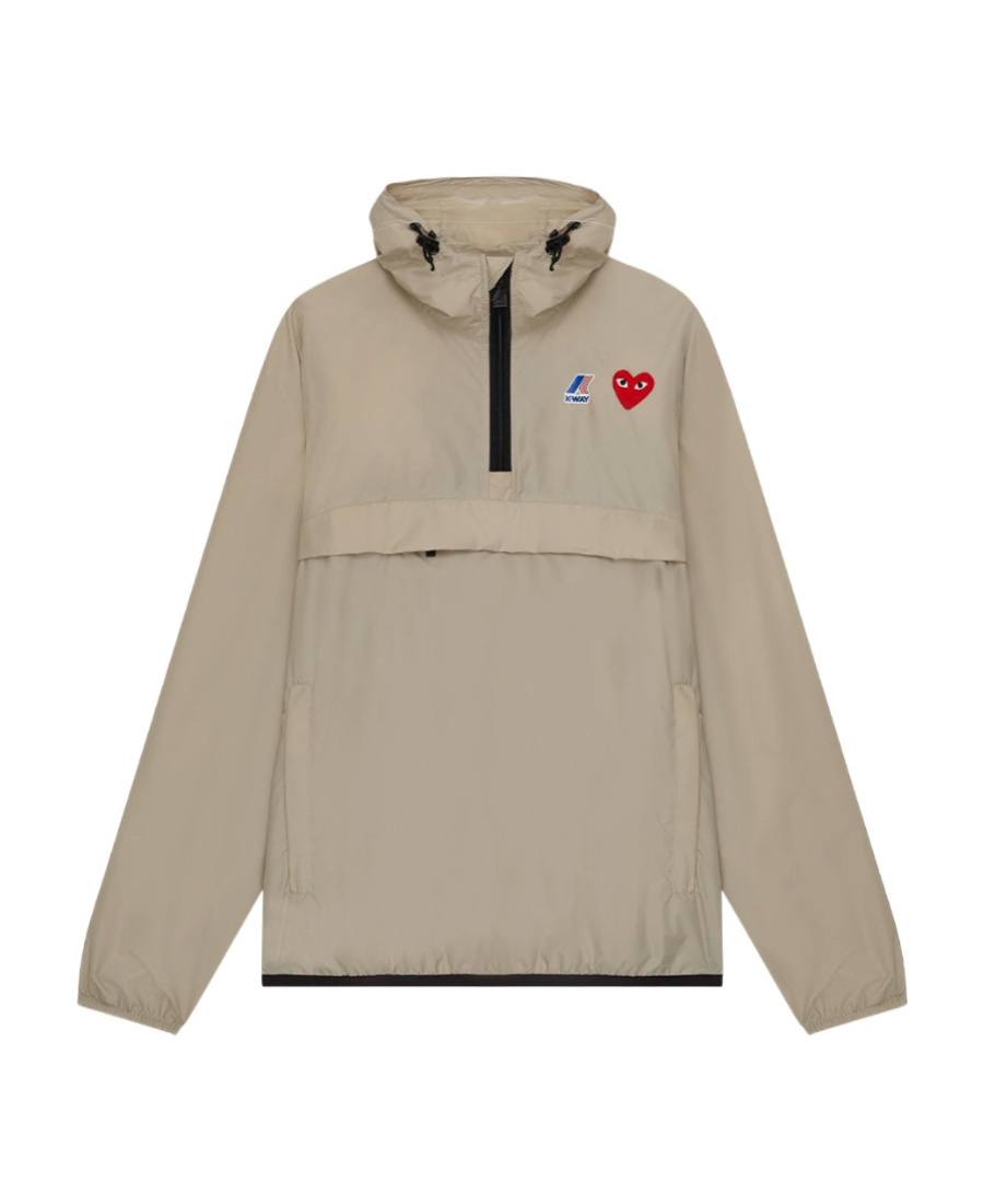 Shop Comme Des Garçons Play X K-way Pullover Hooded Jacket In Nude