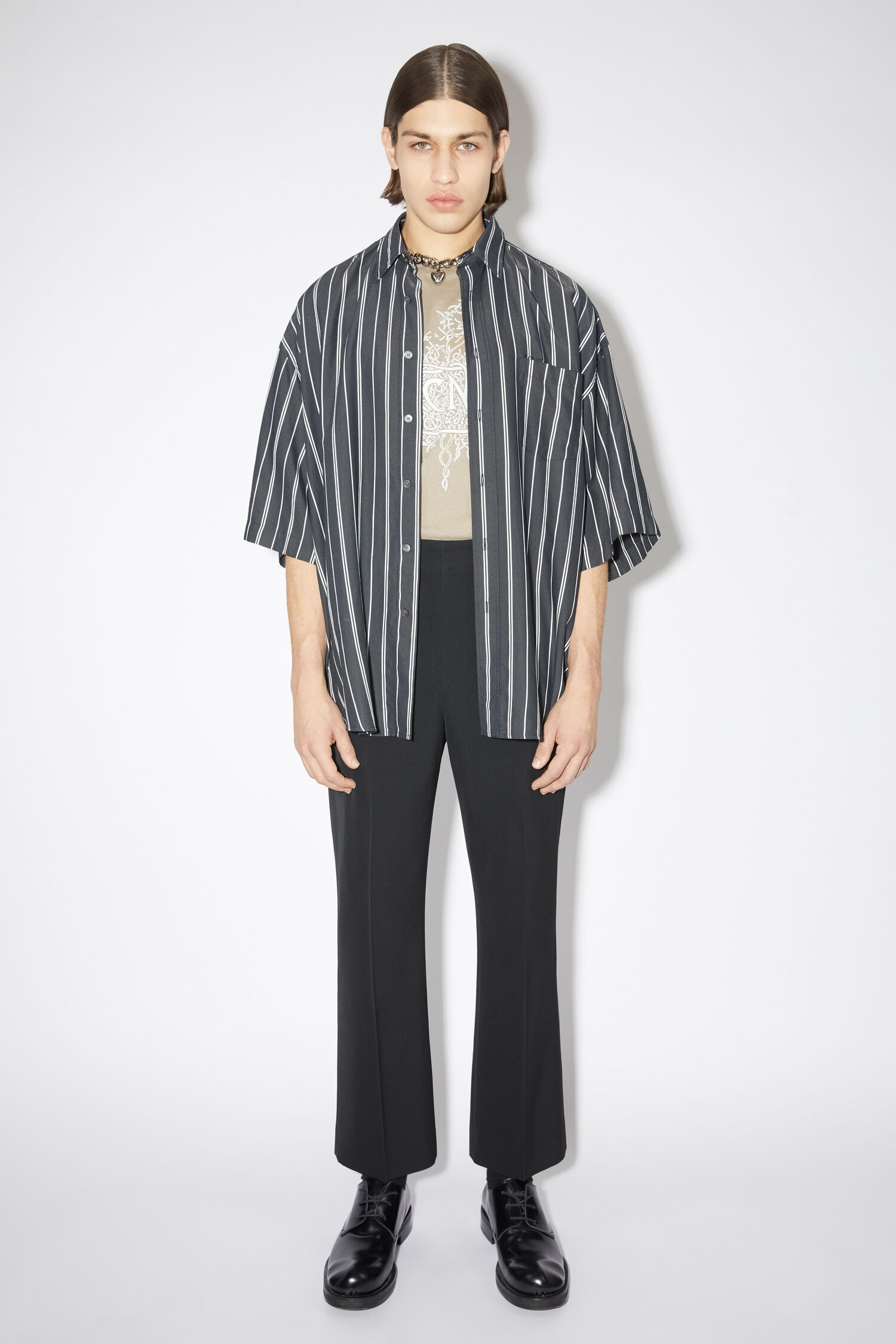 Acne Studios Mid-rise Tailored Trousers In Black