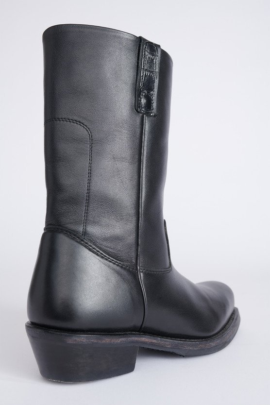 Our Legacy Calf-length Leather Boots In Black