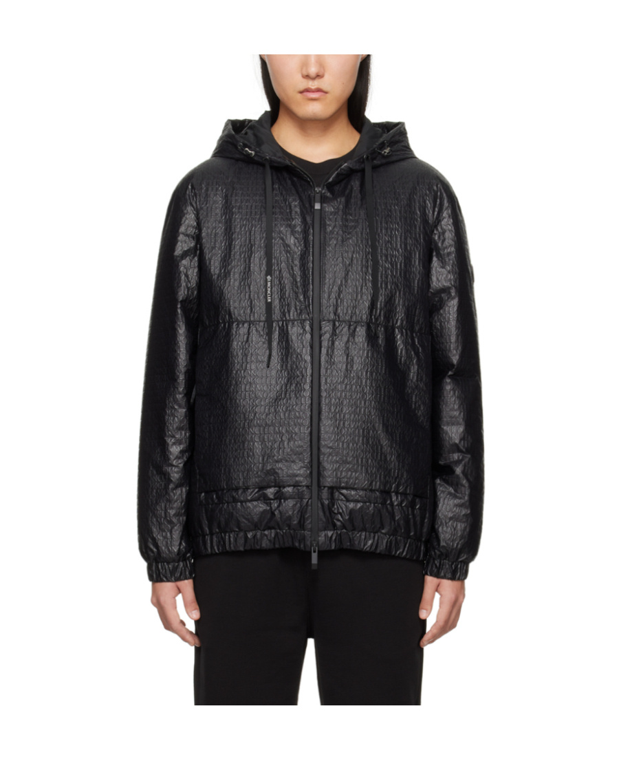 Moncler Logo-embossed Hooded Jacket In Black