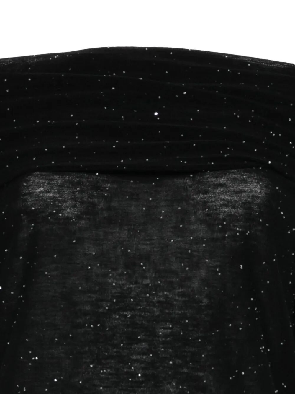 Roberto Collina Micro Sequins Off-shoulders Sweater Clothing In Black