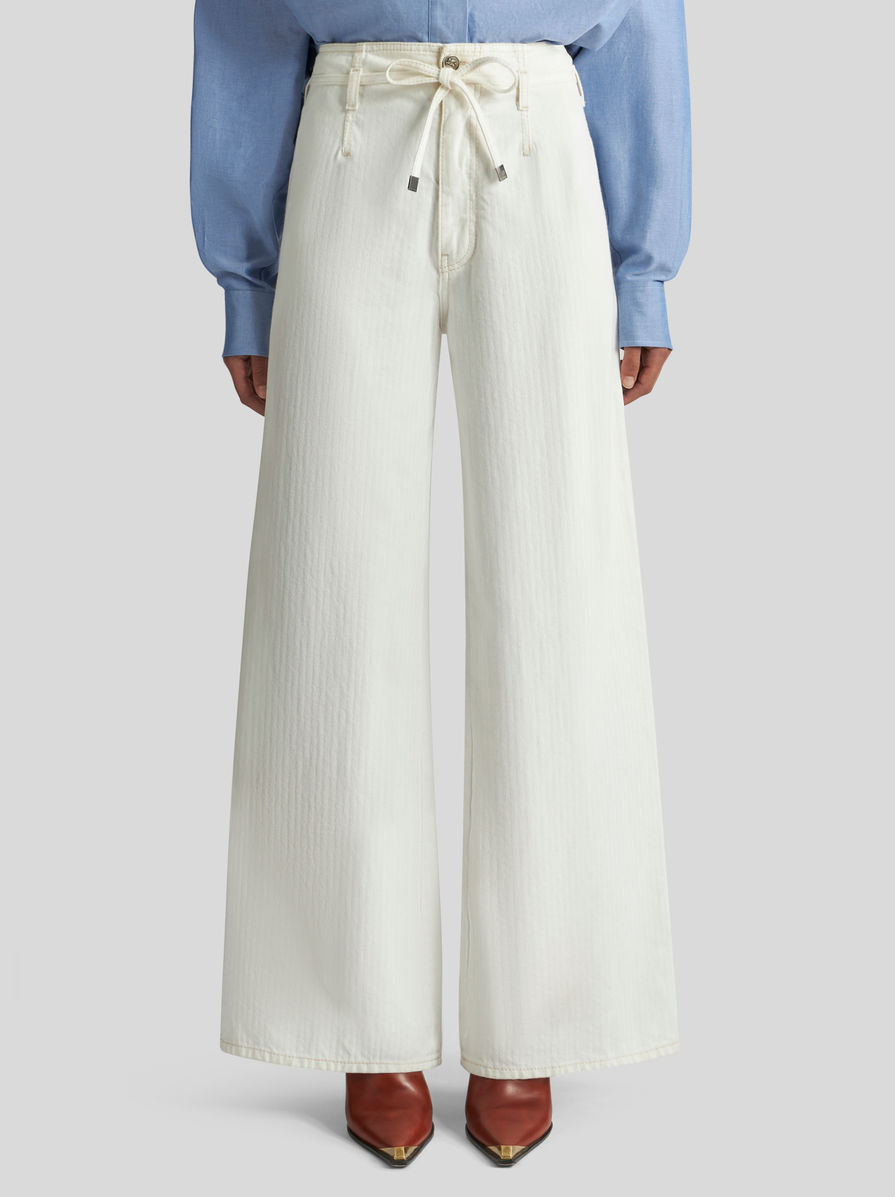 Etro Wide-leg Denim Jeans With High Waist In White