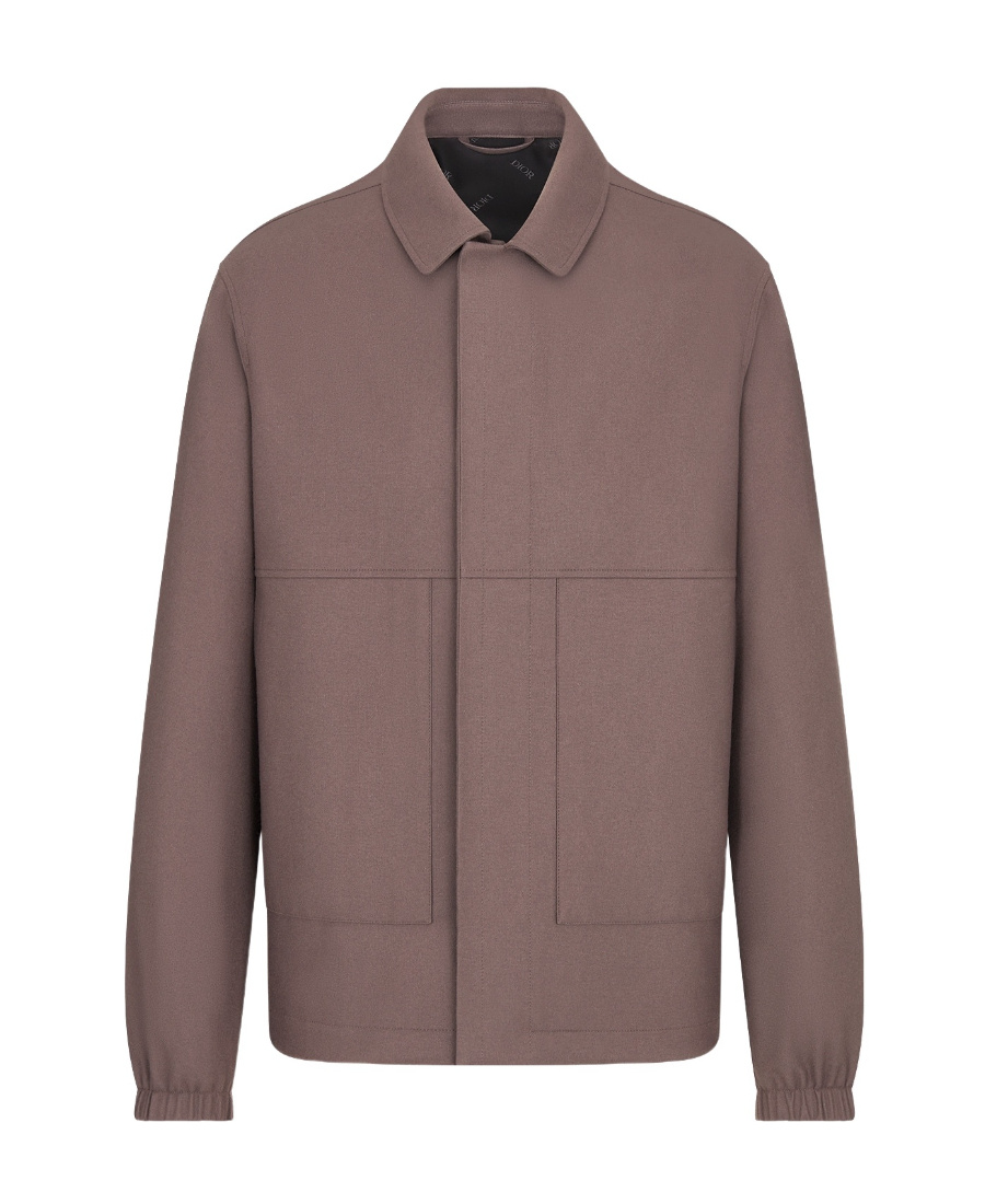 Dior New Shearing Cashmere Logo Casual Jacket In Brown