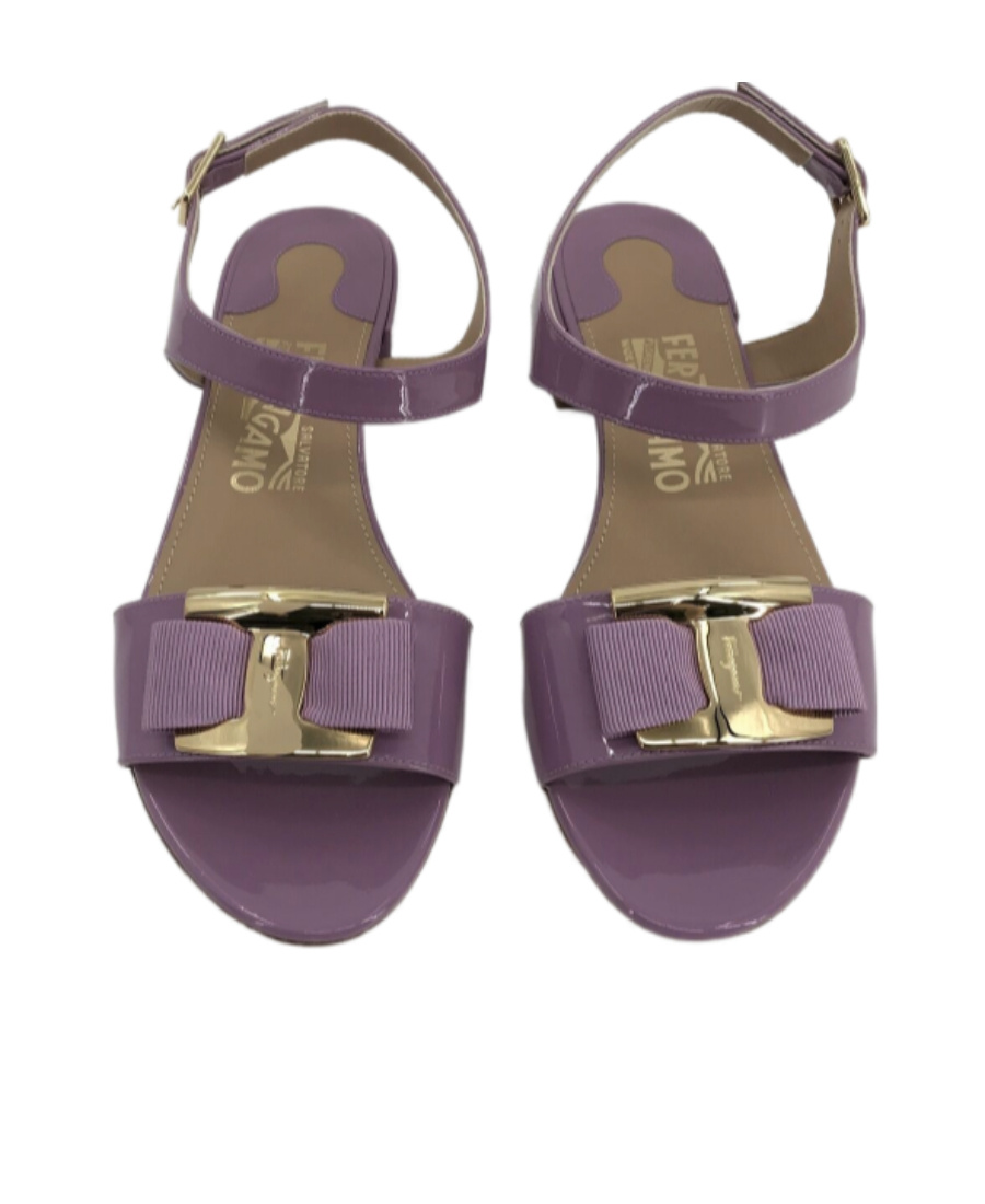 Ferragamo Logo Sandals In Brown