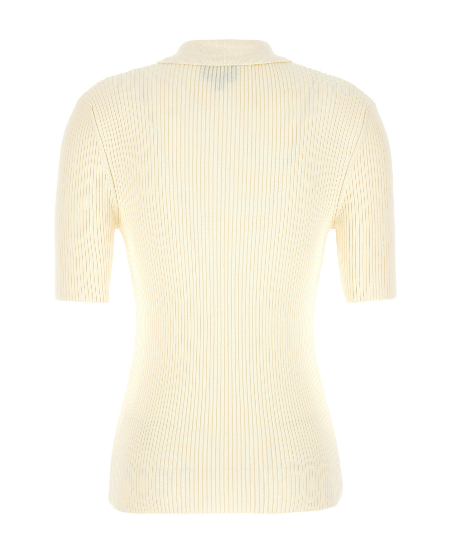 Apc A.p.c. Fitted White Polo Shirt With Classic Collar In Neutral