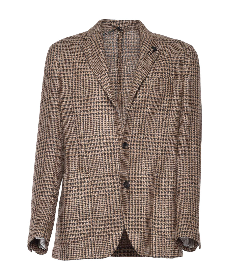 Lardini Houndstooth Jacket In Multicolor