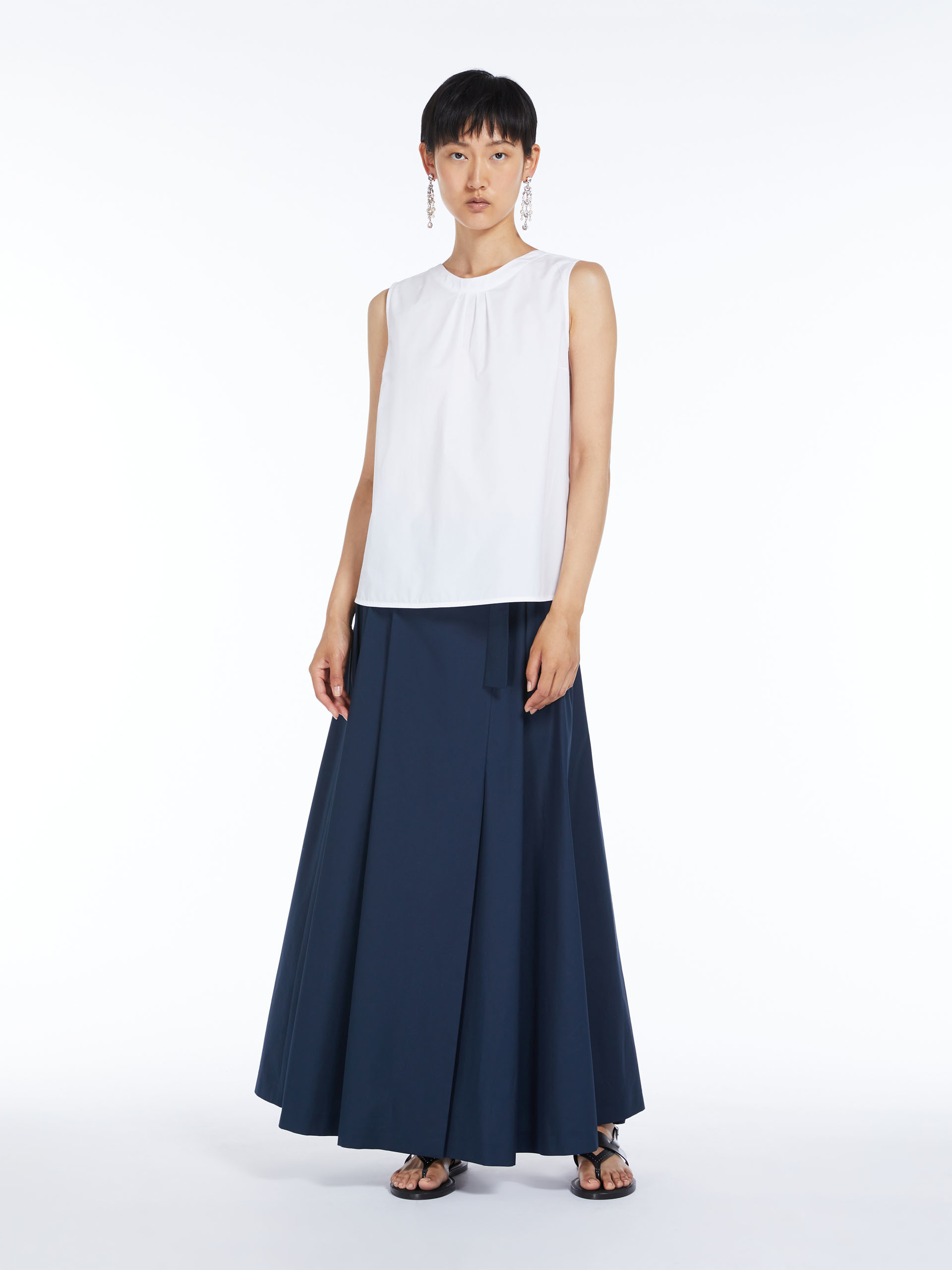 Max Mara Ofelia Sleeveless Poplin Top In White