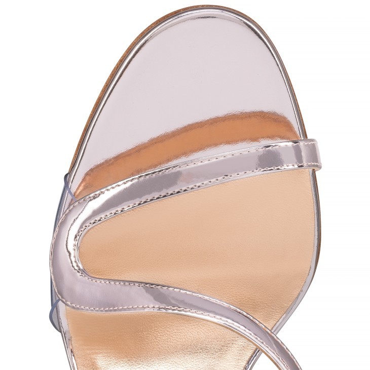Christian Louboutin Strappy Open Toe Sandals With Metallic Finish In Vintage Roses