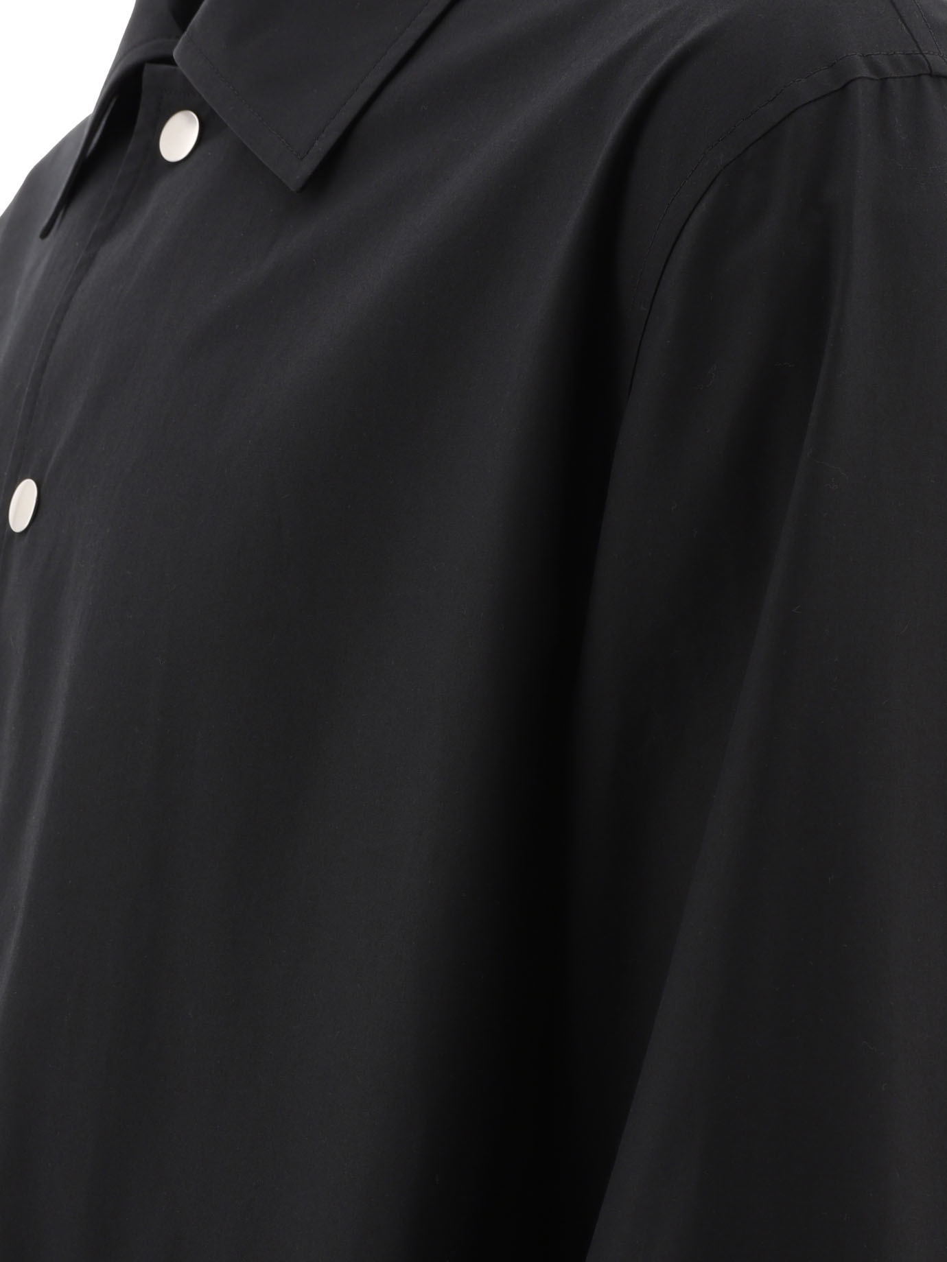Jil Sander Black Shirt-jacket With Logo In Black