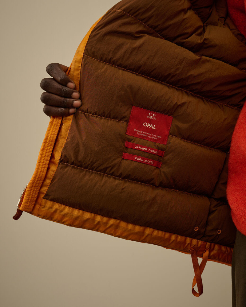 C.p. Company Opal Goggle Down Jacket In Orange