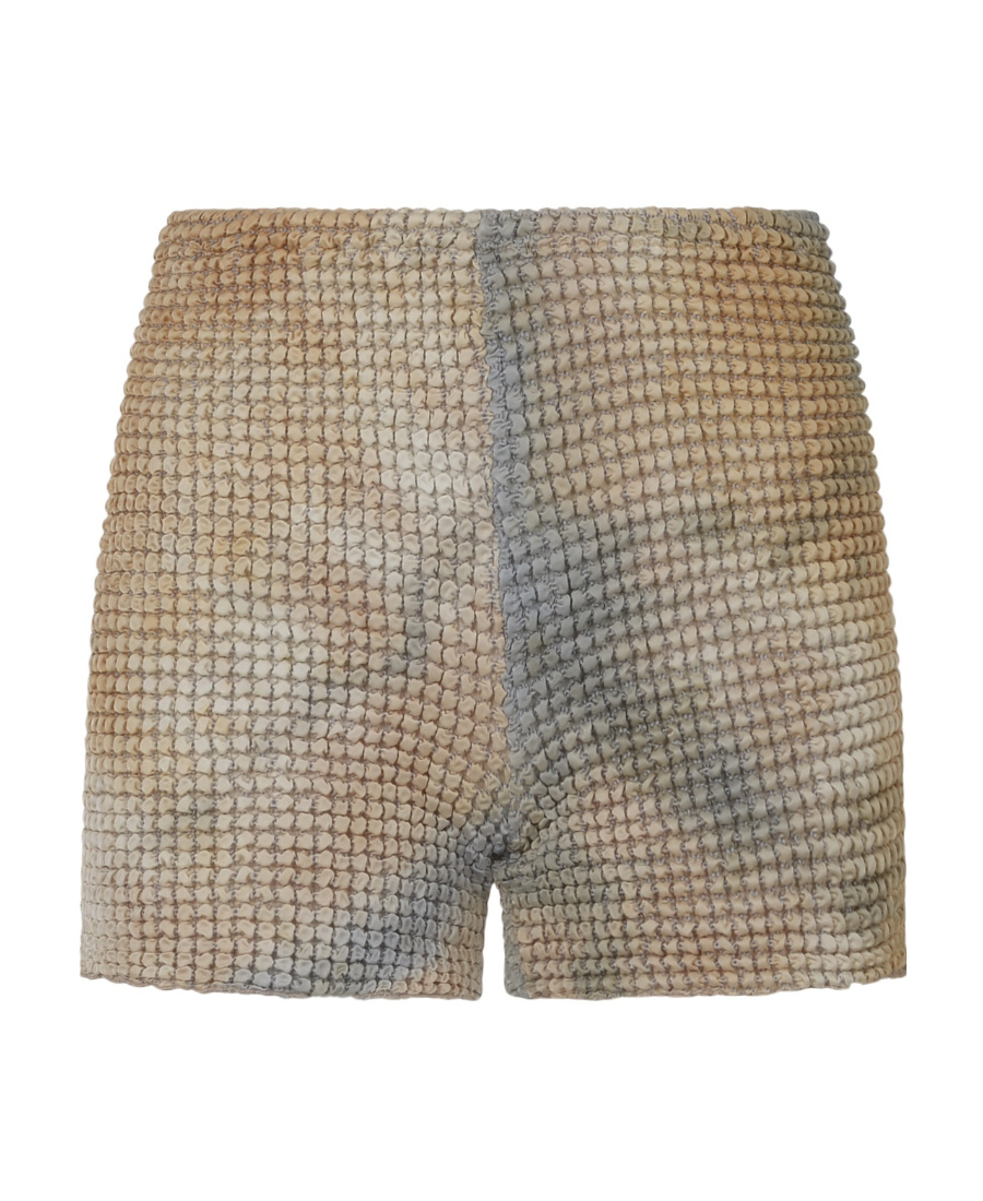 Off-white Smocked Tie-dye Shorts In Nude