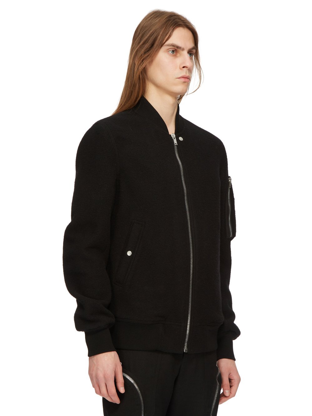 Rick Owens Man Jacket Black Size 38 Cotton, Silk, Virgin Wool In Black