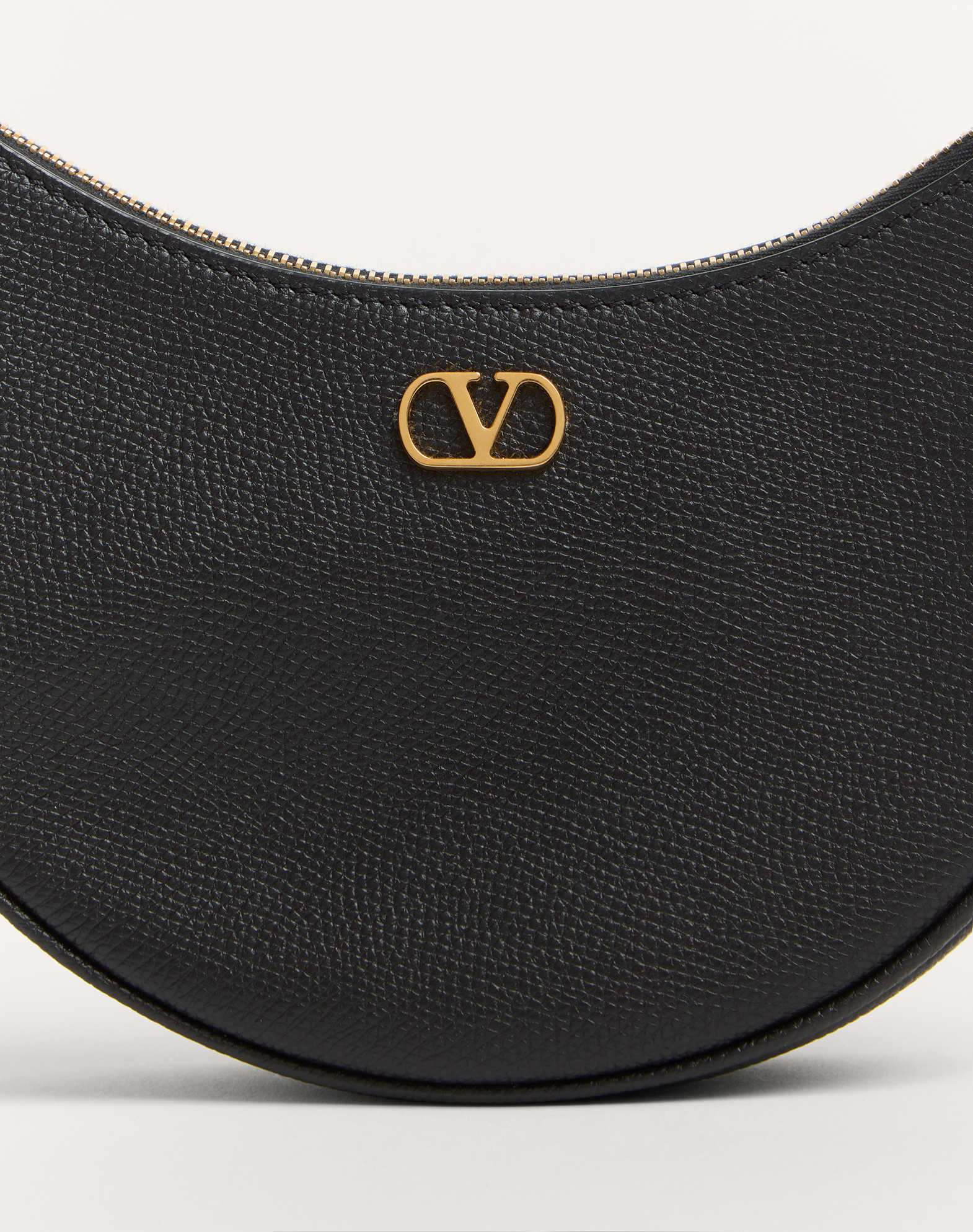 Valentino Garavani Vlogo Signature Mini Leather Hobo Bag In Black
