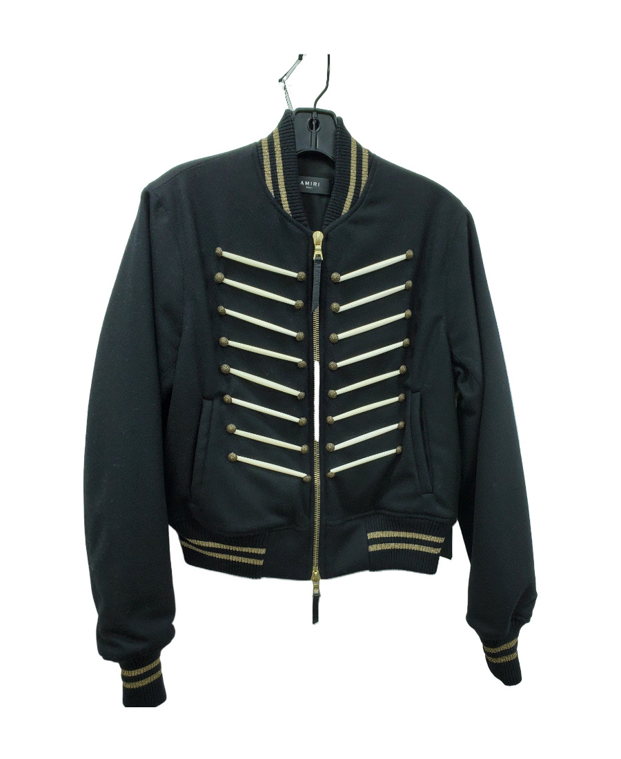 Amiri Long-sleeved Baseball Jacket In Black