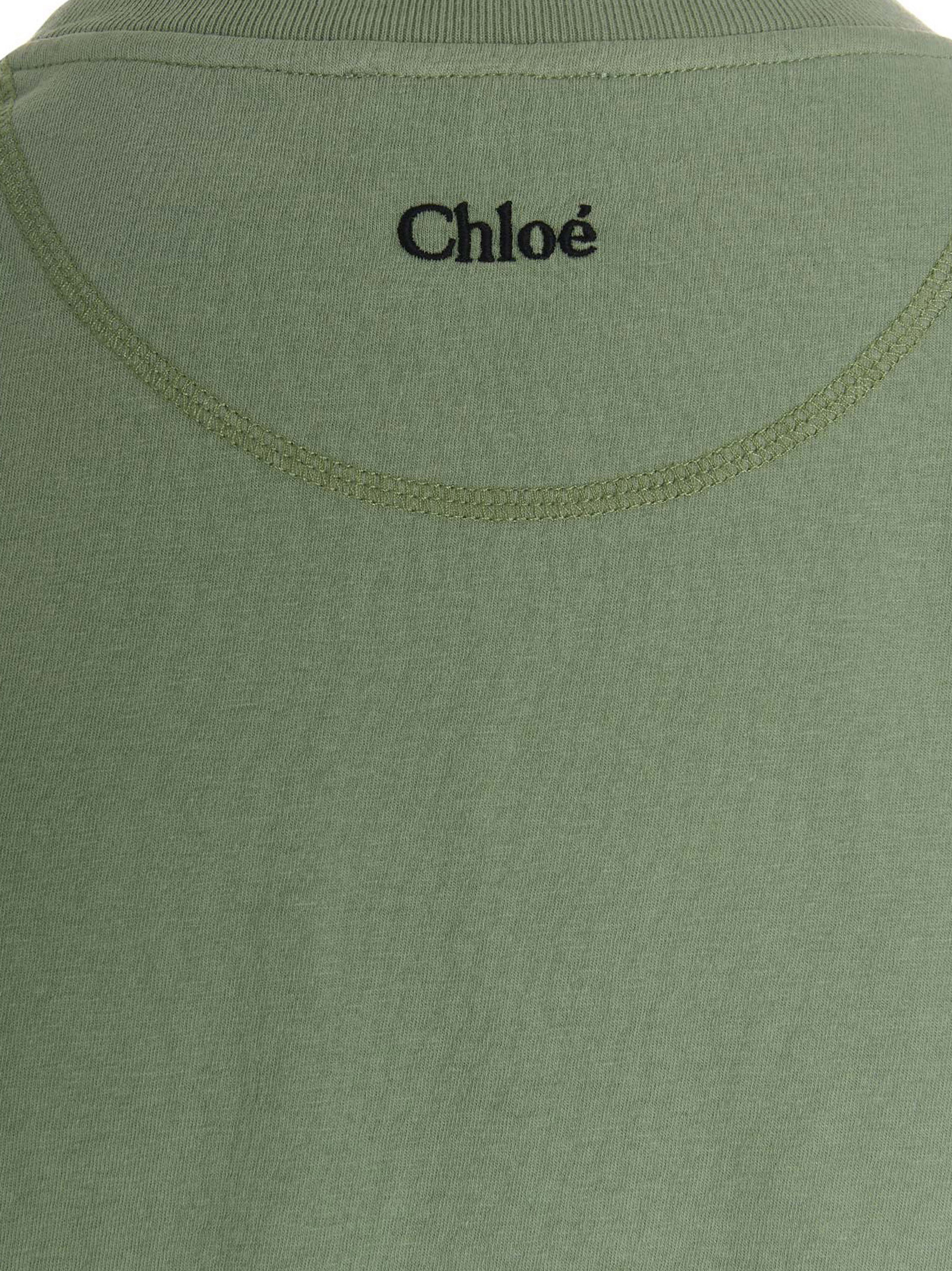 Chloé Logo-print Cotton T-shirt In Green